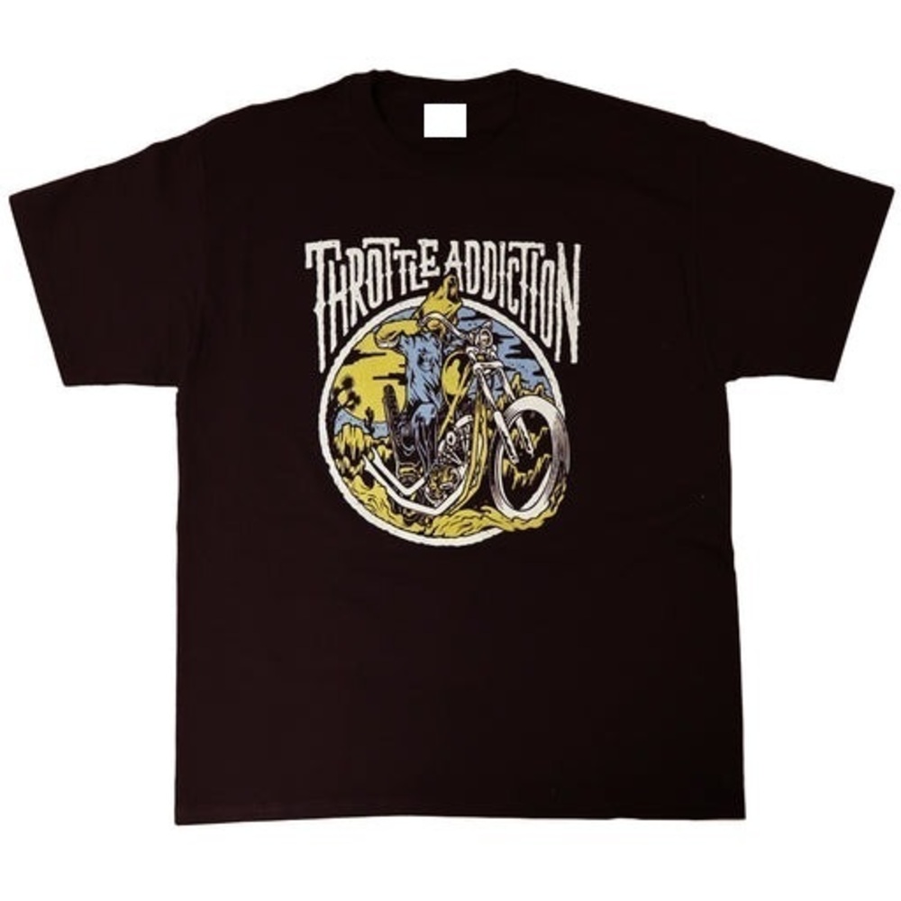 Throttle Addiction Howling Wolf T-shirt Black